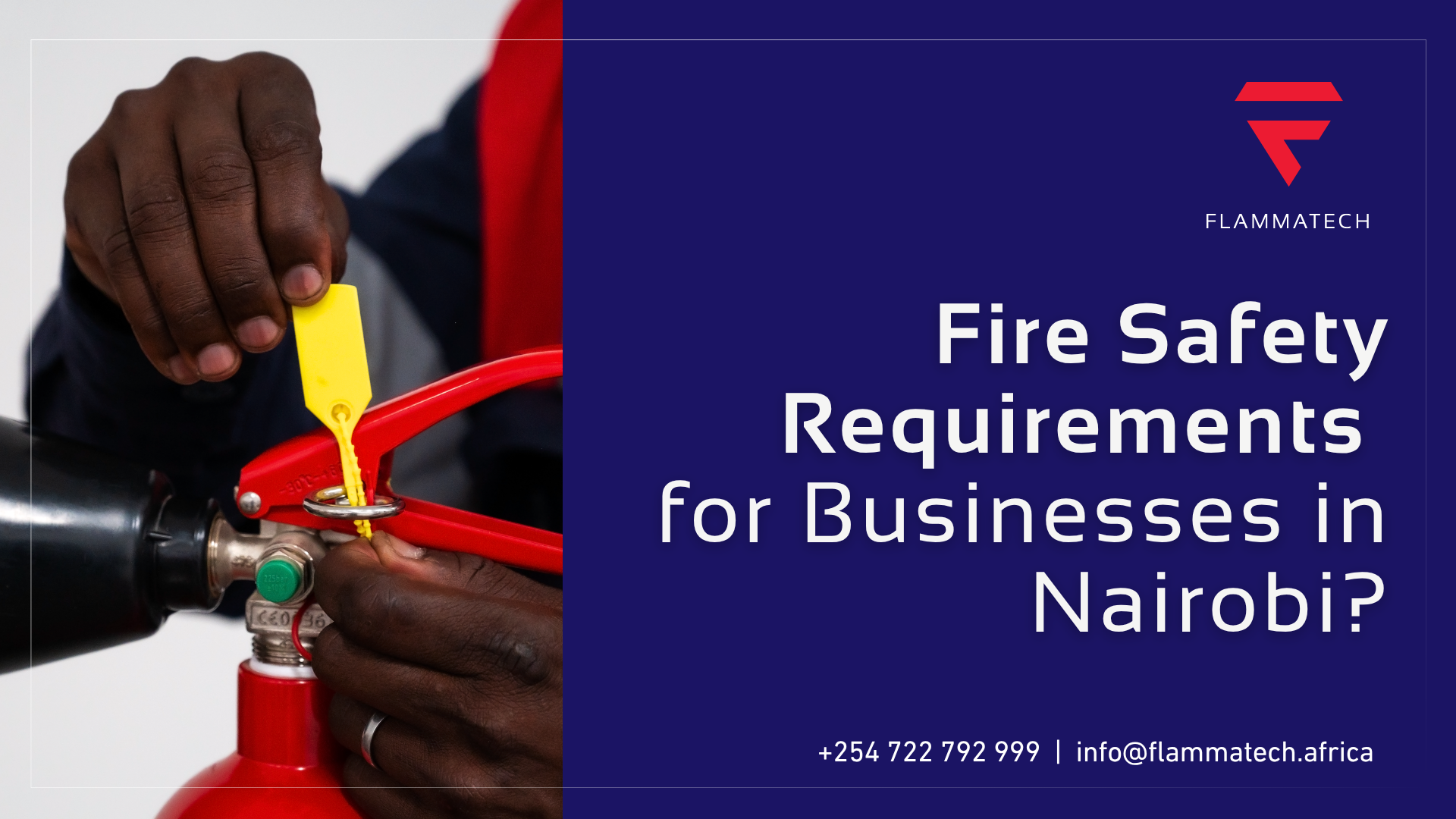 Fire extinguisher being serviced for a business in Nairobi